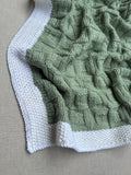 Knitted By Nana Georgie Misty Jade and Cream - 600 x 600mm
