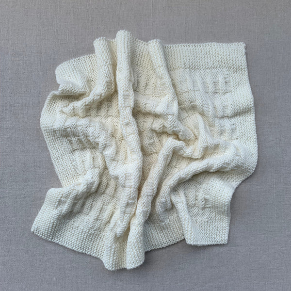 Knitted By Nana Billy Blanket Cream 600 x 470mm
