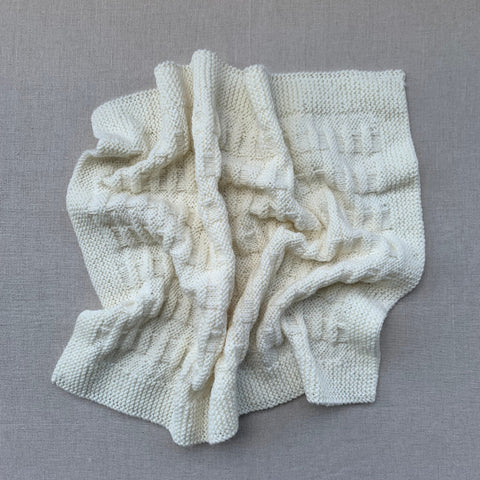 Knitted By Nana Billy Blanket Cream 600 x 470mm