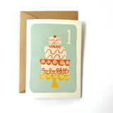 Florence Fry Number 1 One Retro Cake Card