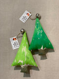 The Fancy Fox Hand Painted Fabric Christmas Tree - Green with Bell