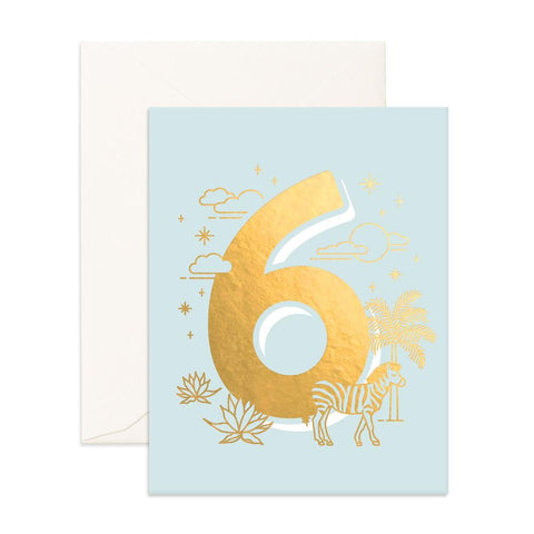 Fox & Fallow Number 6 Animals Birthday Card