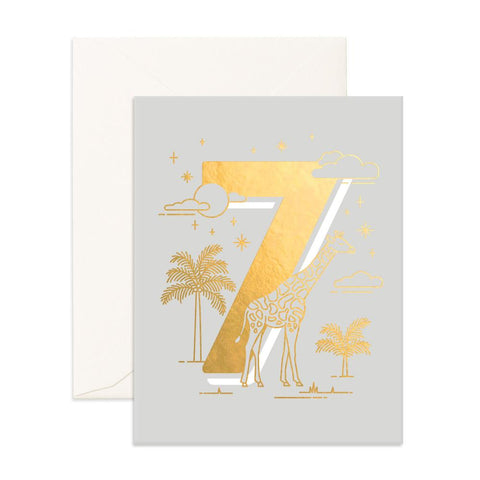 Fox & Fallow Number 7 Animals Birthday Card