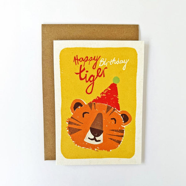 Florence Fry Happy Birthday Tiger Stamp Card