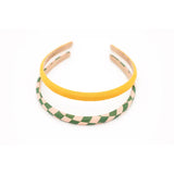 Grech & Co Set of 2 Alice Bands Checks Sunset and Orchard