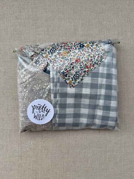 Pretty Wild Kids Scrap Fabric Pack 100g Bag - Liberty & Linen Blues