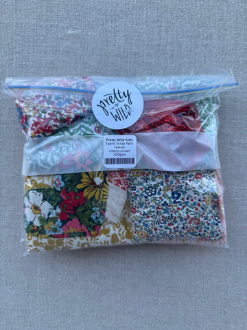 Pretty Wild Kids Scrap Fabric Pack 100g Bag - Liberty & Linen Festive