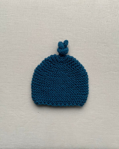 Knitted by Nana Merino Beanie - Coastal Blue