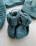 Knitted by Nana Cardigan, Beanie & Booties Set Forest