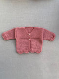 Knitted by Nana Frill Knit Cardigan Rose Petal 3-6M