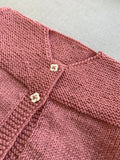 Knitted by Nana Frill Knit Cardigan Rose Petal 3-6M