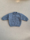 Knitted by Nana Bubble Stitch Cardigan Blueberry 3-6M