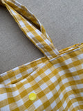 Pretty Wild Kids Tote Yellow Check Linen Medium