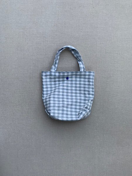 Pretty Wild Kids Tote Blue Check Linen Medium