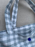 Pretty Wild Kids Tote Blue Check Linen Medium