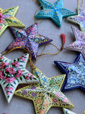 Hand Painted Papier Mâché Christmas Star / Hanging Decoration