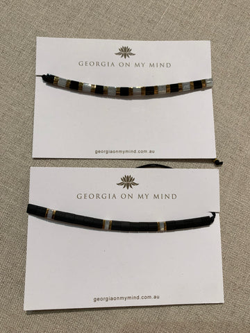 Georgia on my Mind - Square Bead Stone Bracelet