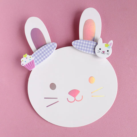 Lauren Hinkley  - Tea Party Red Cupcake Bunny Hair Clips