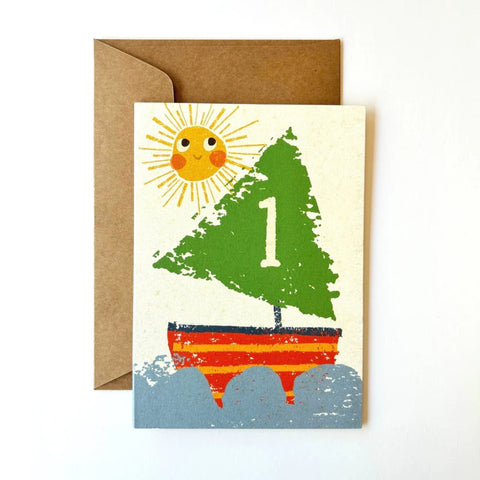 Florence Fry Number 1 One Boat Birthday Card