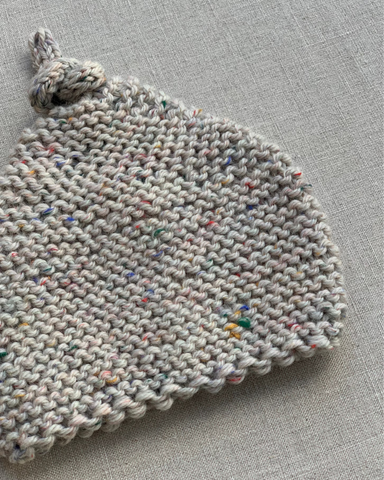 Knitted by Nana Top Knot Beanie - Confetti