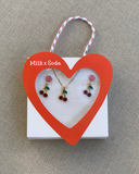 Milk X Soda Fruity Earrings & Necklace Set - Cherry