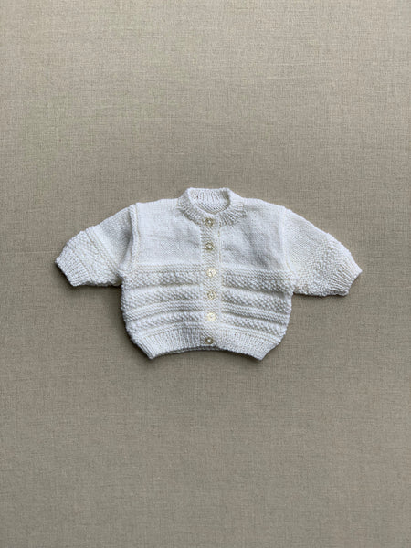 Knitted by Nana Cardigan White
