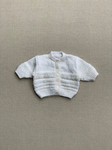 Knitted by Nana Cardigan White