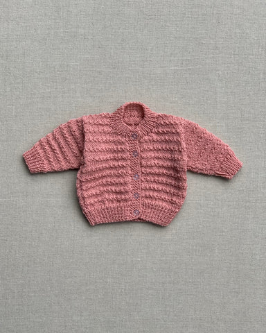 Knitted by Nana Cardigan Rose Petal