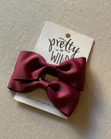 Pretty Wild Kids Twin Bonnie Clip Burgundy