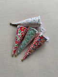 Pretty Wild Kids Fabric Liberty Hanging Christmas Cone Decoration - Assorted Design
