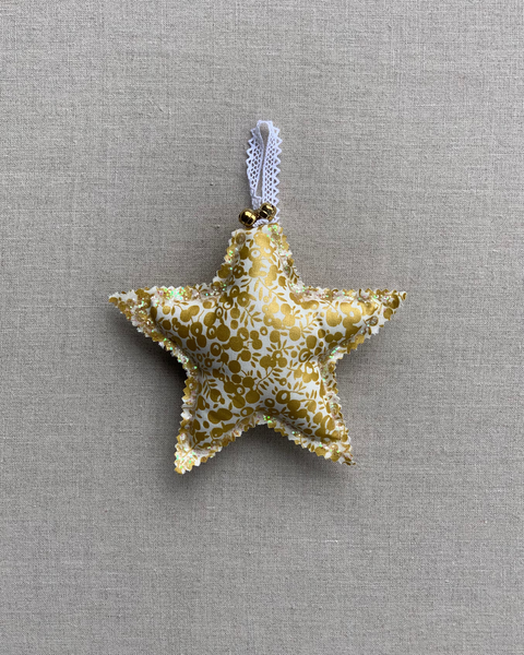 Pretty Wild Kids Fabric Liberty Star Hanging Decoration GOLD