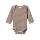 Nature Baby Stretch Jersey L/S Bodysuit - Pinecone Stripe