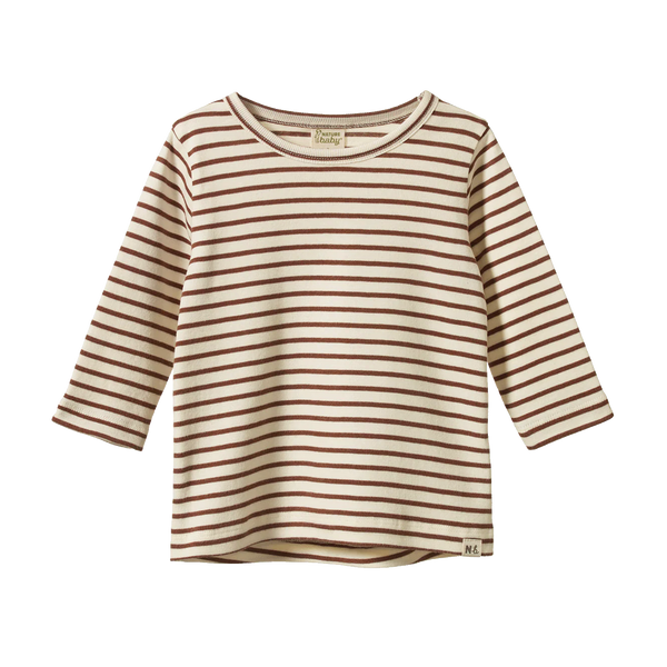 Nature Baby Long Sleeve River Tee - Pinecone Sailor Stripe