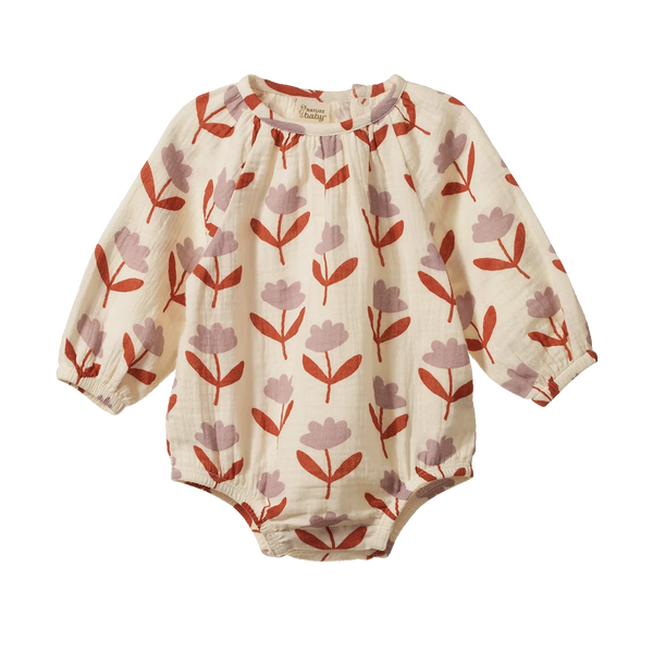 Nature Baby - Meadow Bodysuit Muslin - Fleurette Print