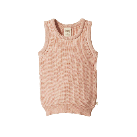 Nature Baby Merino Knit Vest - Dusty Chunky Knit