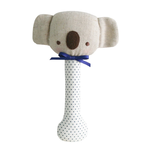 Alimrose Baby Koala Stick Rattle Navy Spot