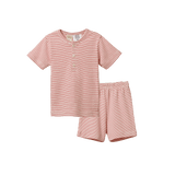 Nature Baby 2pc S/S Pyjamas Red Pinstripe