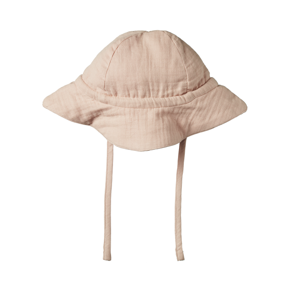 Nature Baby Muslin Sun Hat Rose Dust Crinkle