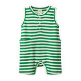 Nature Baby Camper Suit Kelly Green Sea Stripe