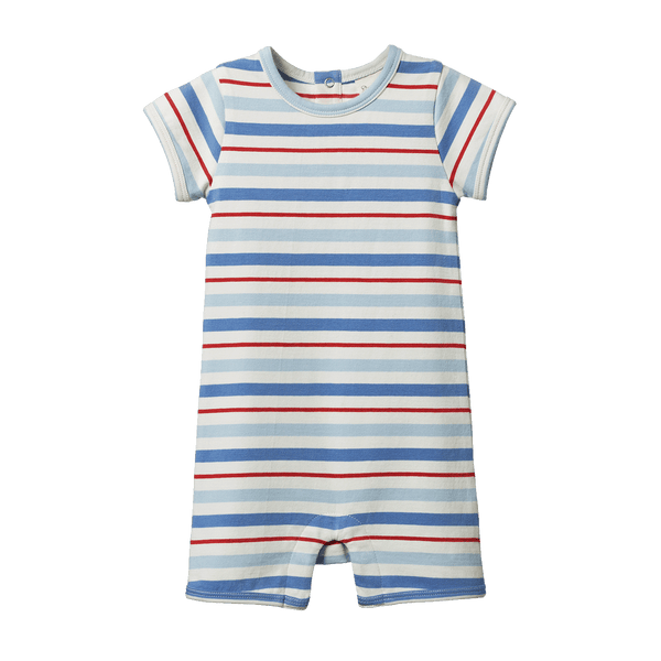 Nature Baby S/S Quincy Romper Surf Stripe