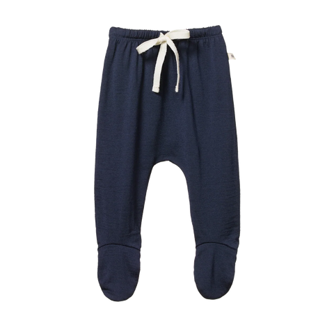 Nature Baby Merino Footed Romper Navy