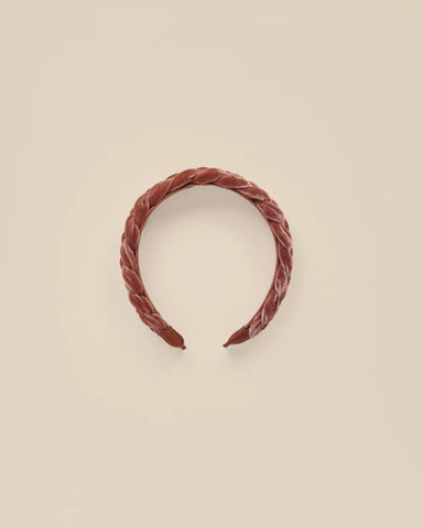 Nora Lee Velvet Braided Headband - Poppy