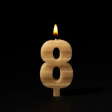 Queen B Number 8 Beeswax Birthday Candle