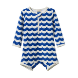 Nature Baby - One Piece Bathing Trunks - Waves Blue