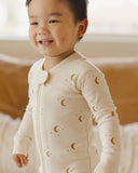 Quincy Mae Zip Long Sleeve Sleeper Natural/ Oatmeal - Moons