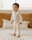 Quincy Mae Zip Long Sleeve Sleeper Natural/ Oatmeal - Moons