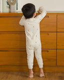 Quincy Mae Zip Long Sleeve Sleeper Natural/ Oatmeal - Moons