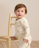 Quincy Mae Zip Long Sleeve Sleeper Natural/ Oatmeal - Moons