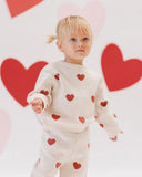 Quincy Mae Heart Knit Sweater Natural