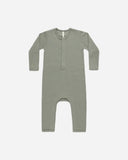 Quincy Mae Ribbed Baby Jumpsuit Basil